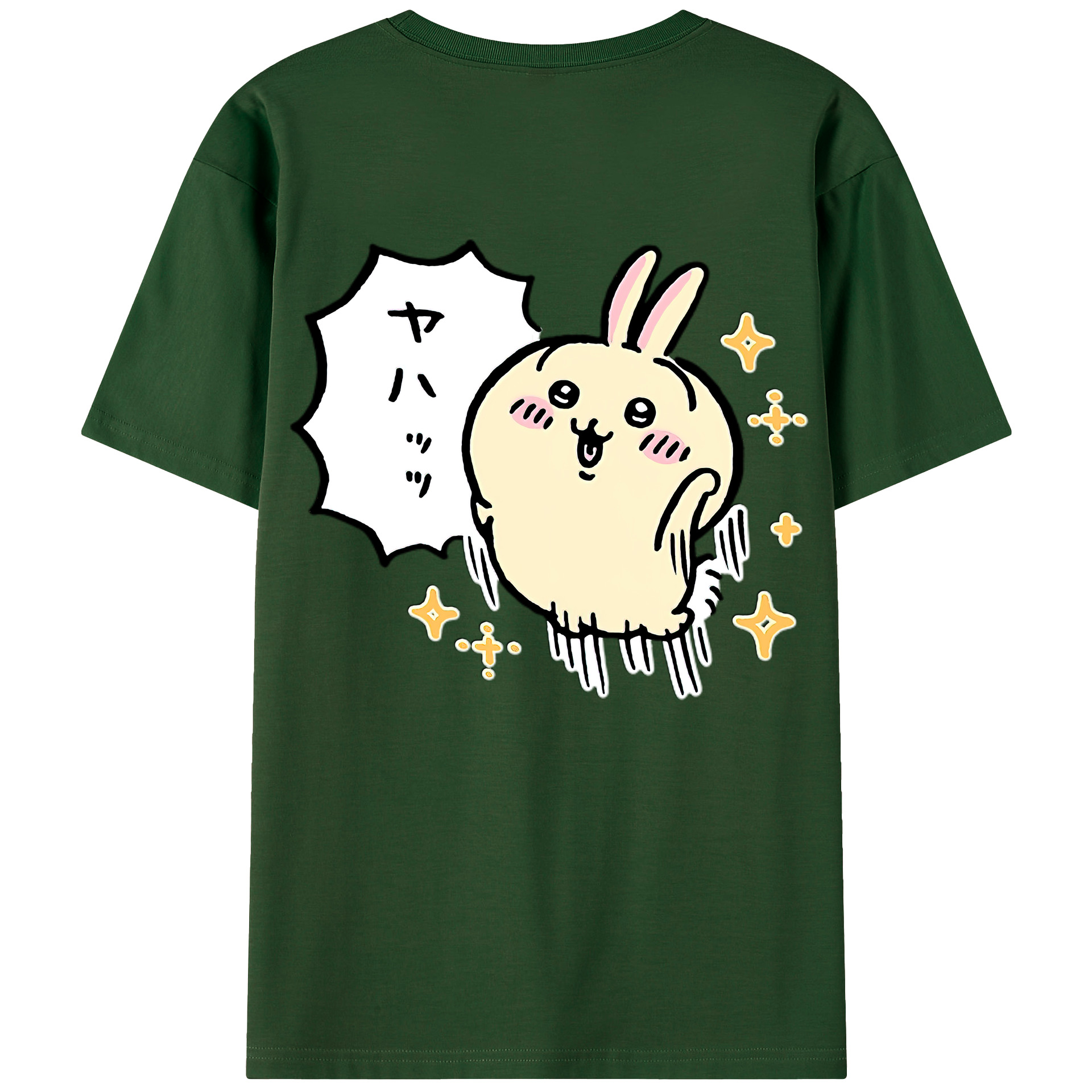 （画像用） ちいかわ うさぎ Chii-kawa usagi 綿100％半袖Tシャツ（背面プリント）